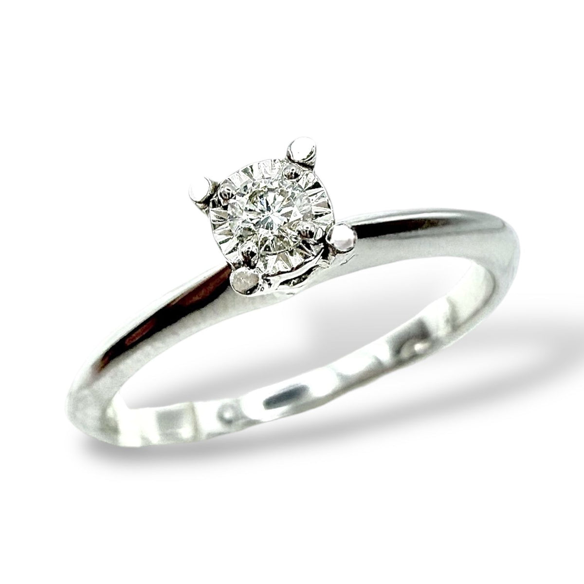 Anello Solitario Donna Oro 18KT con Diamante Ct. 0.07
