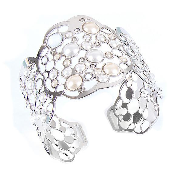 Bracciale rigido con nuvola di perle Swarovski cabochon