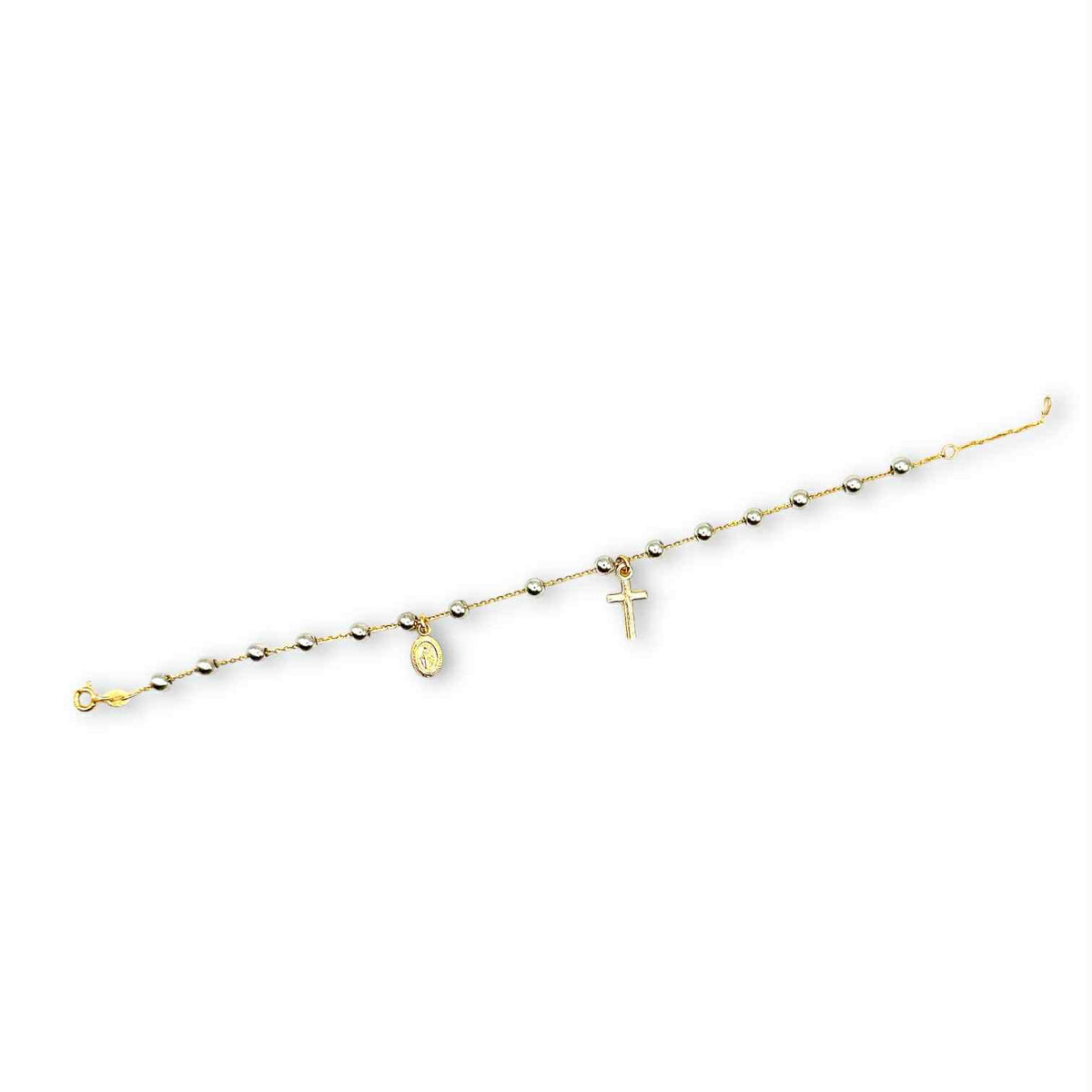 Bracciale Rosario in Oro 18KT Bicolore Giallo e Bianco 18 Kt