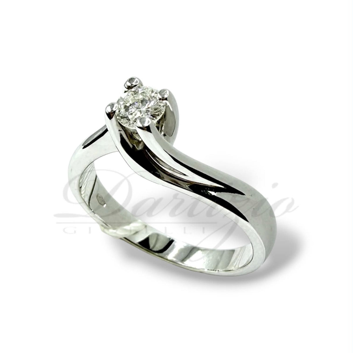 Anello Solitario in Oro 18KT 18KT e Diamante Ct. 0.22
