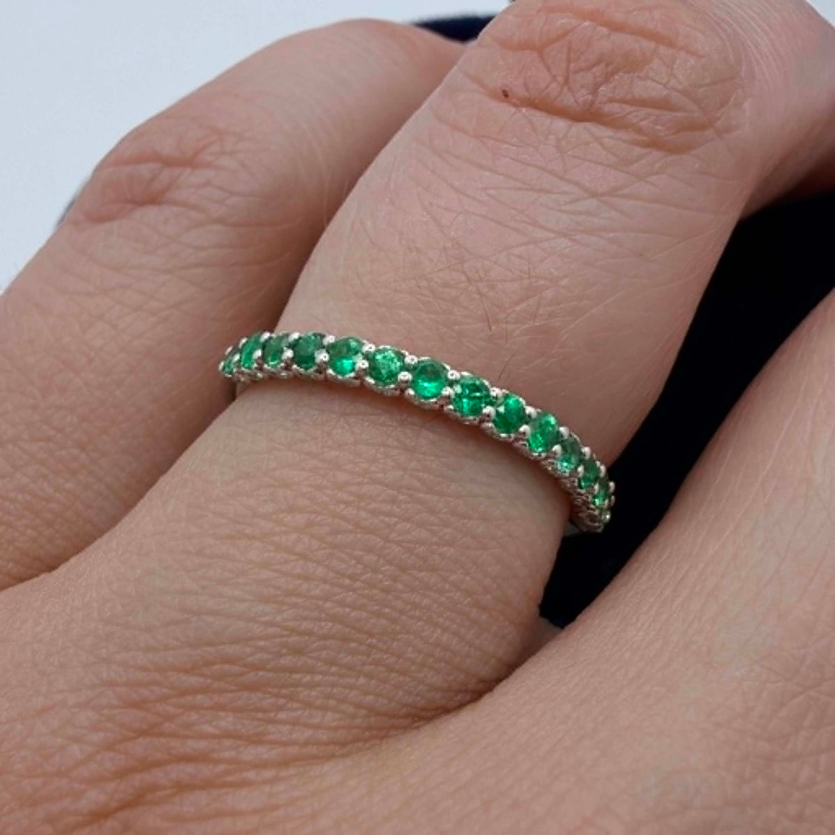 Anello Veretta Donna Recarlo con Smeraldi Ct.0.34
