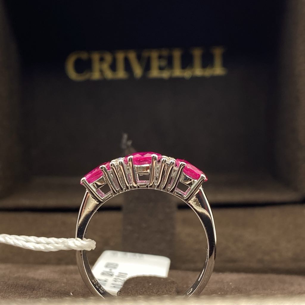 Anello Trilogy Donna Crivelli con Rubini ct 1,19 e Diamanti