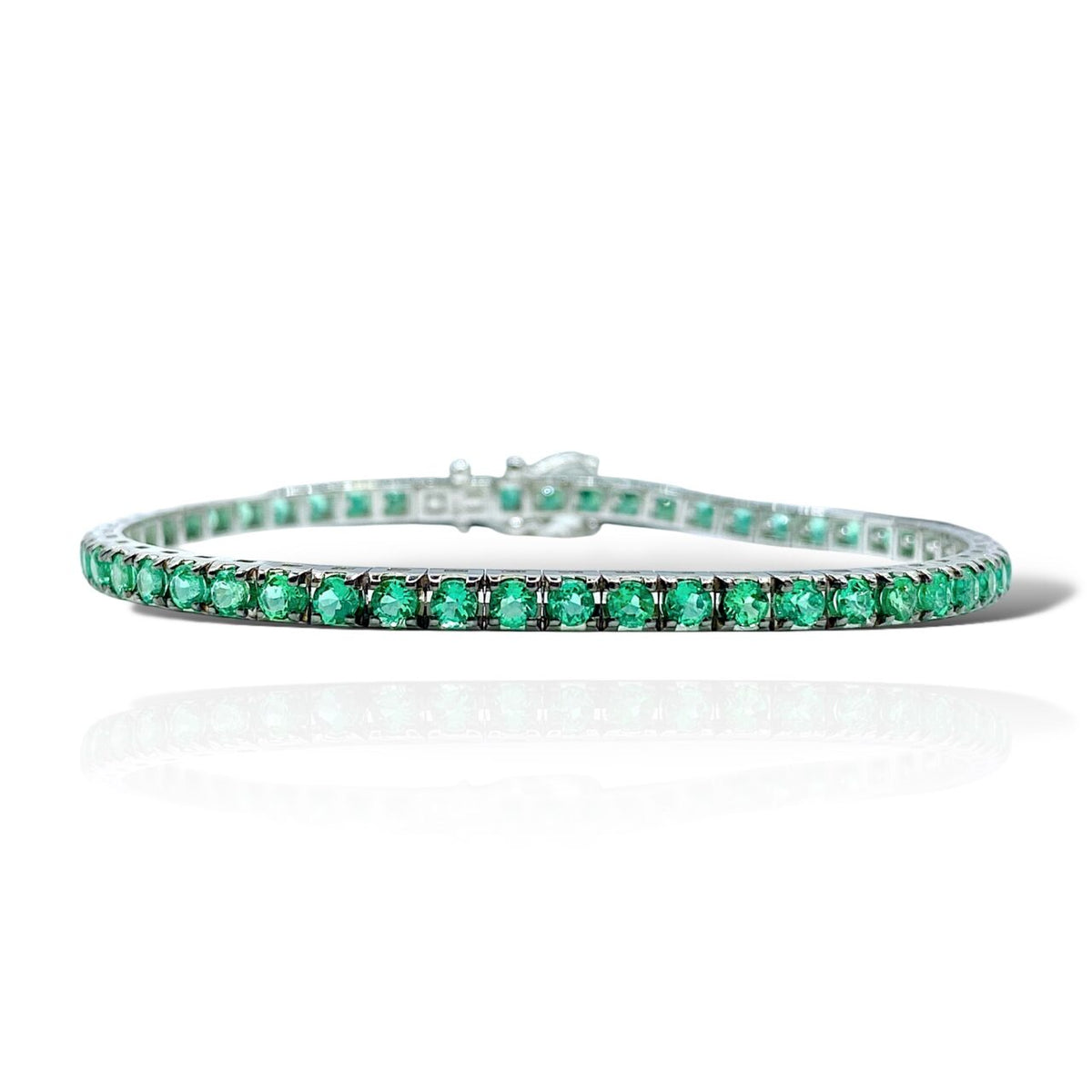 Bracciale Tennis Crivelli in Oro 18KT con Smeraldi Ct. 3,90