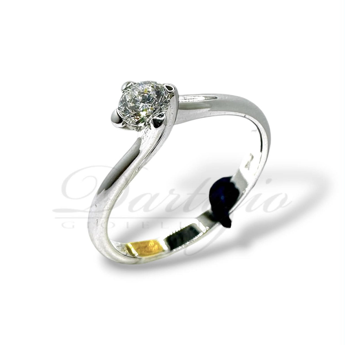 Anello Solitario Recarlo in Oro 18KT 18KT e Diamante 0,24 G-IF