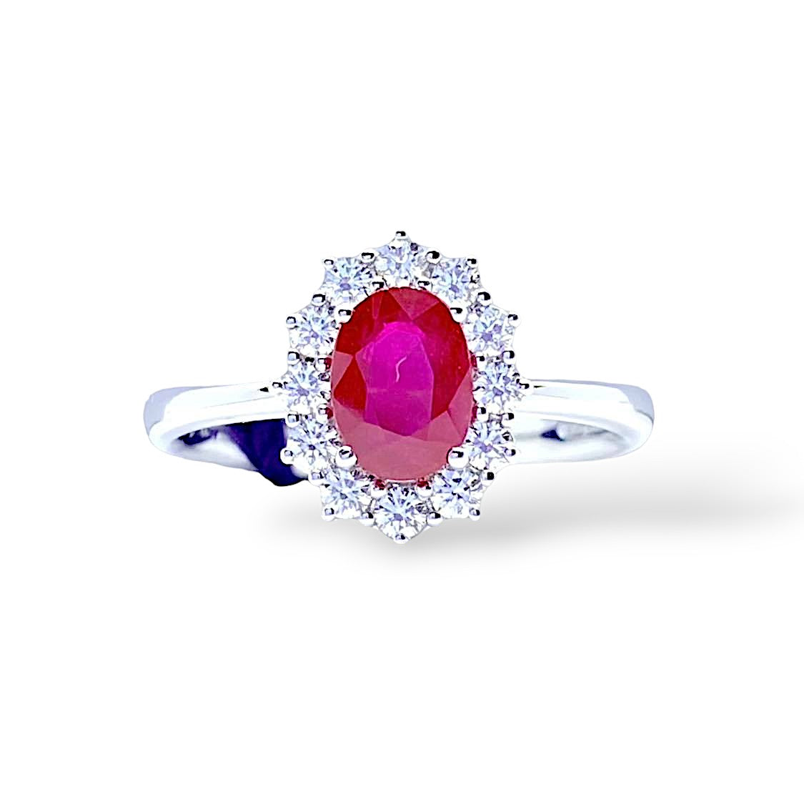 Anello Recarlo con Diamanti e Rubino Ct 0,86