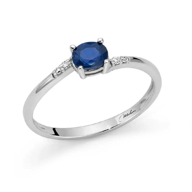 Anello Miluna Gemme in Oro 18KT 9KT e Zaffiro Ct. 0.43