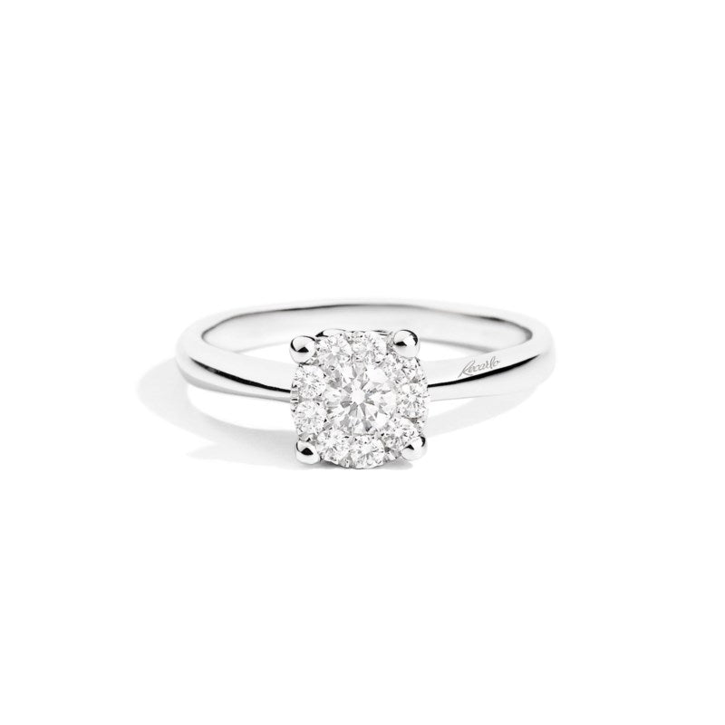 Anello Donna Solitario Recarlo Nodo D'amore con Diamanti Ct. 0.15