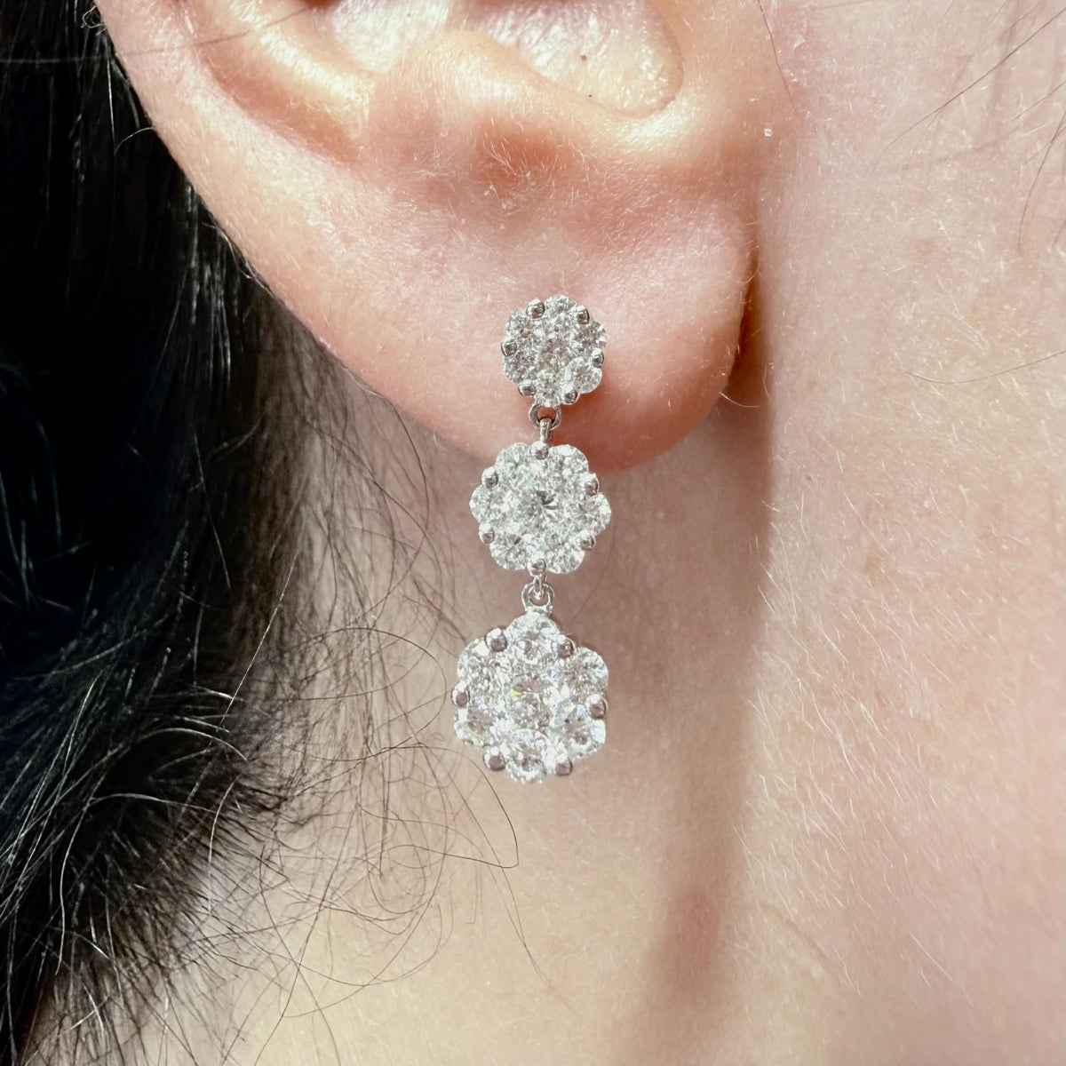 Orecchini Pendenti Crivelli in Oro 18KT 18KT con Diamanti