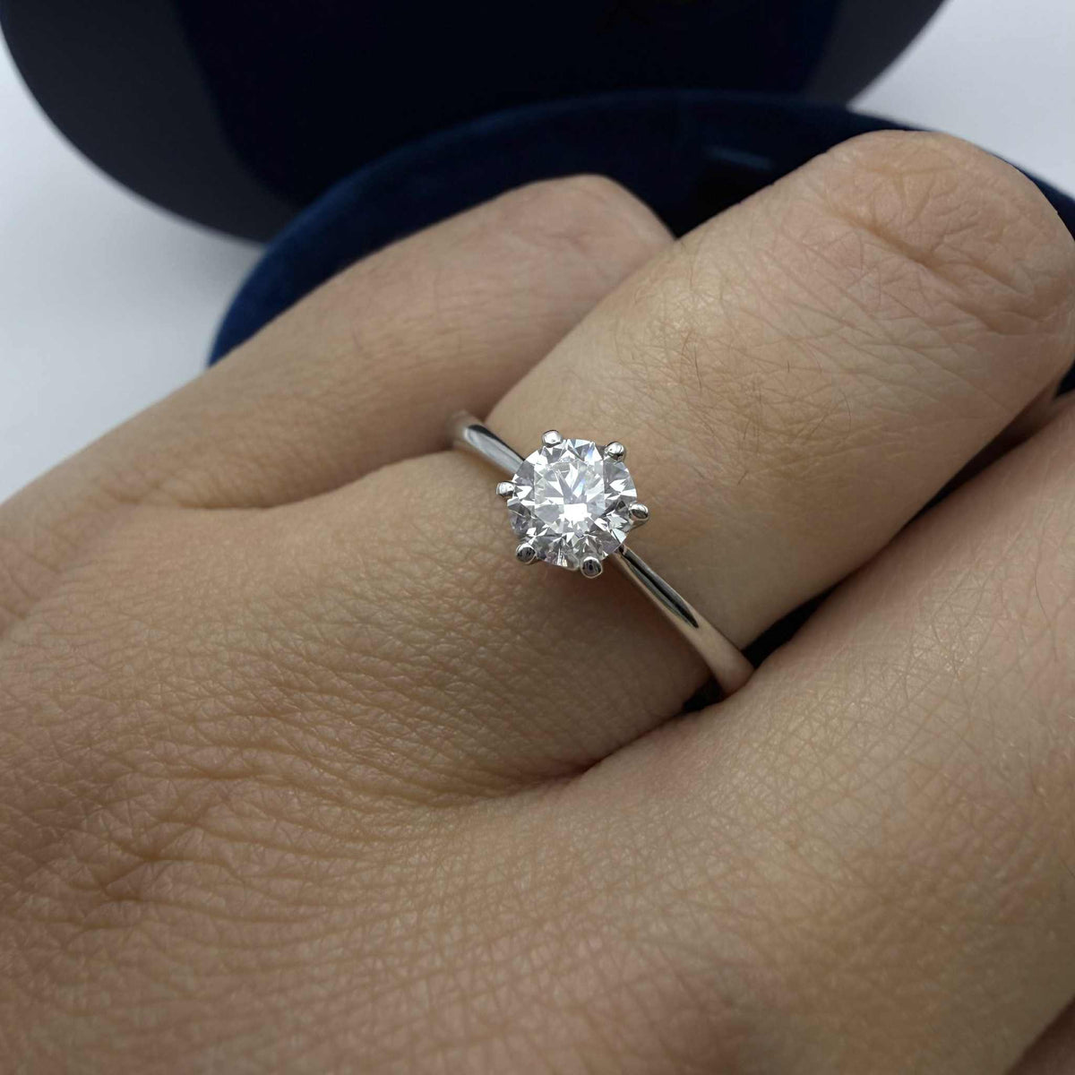Anello Recarlo Solitario Anniversary Six con Diamanti Ct. 0.40
