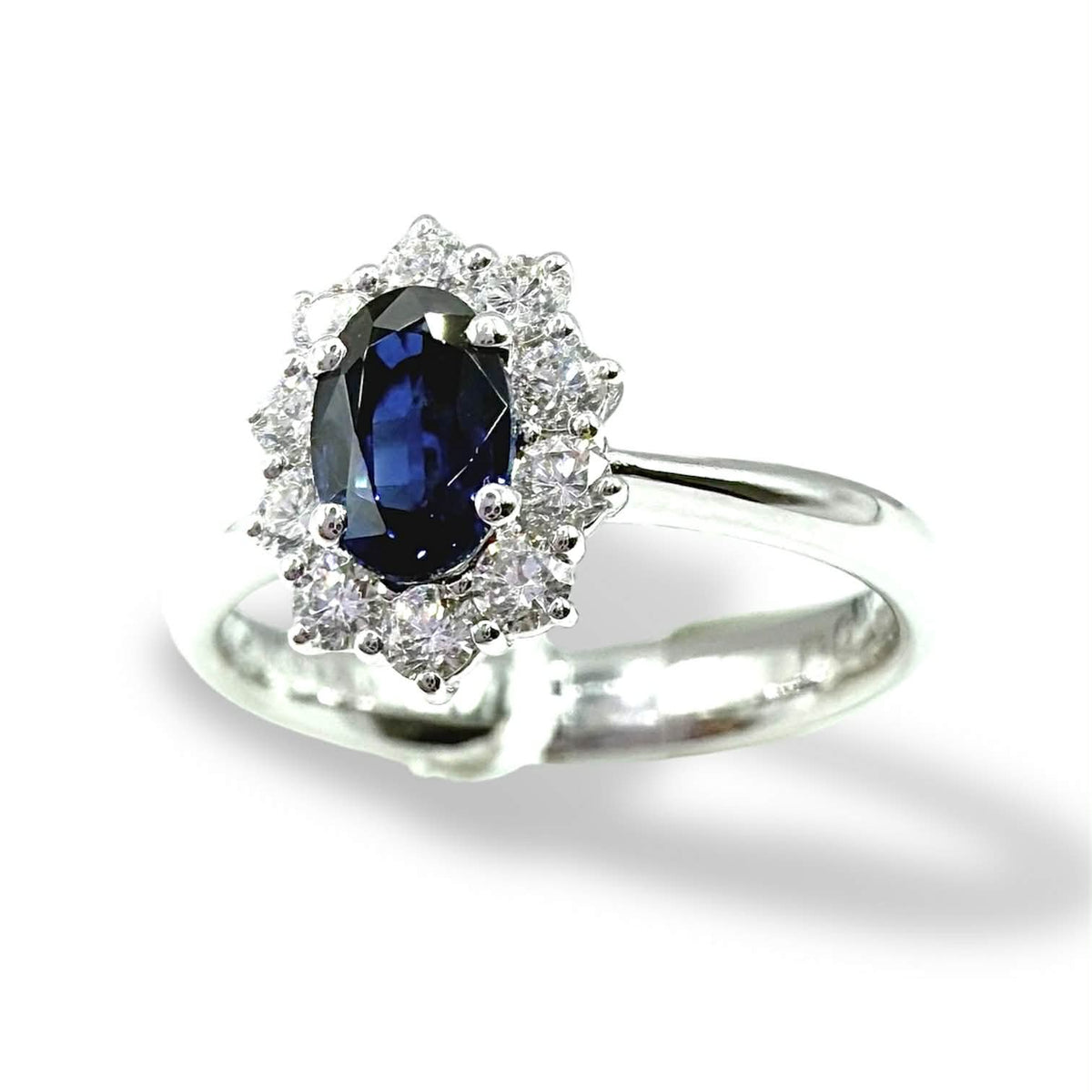Anello Donna Crivelli con Diamanti e Zaffiro Ct. 0.70
