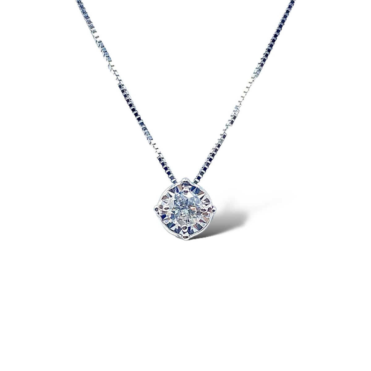 Collana Donna Oro 18KT Punto Luce con Diamante Ct 0.20