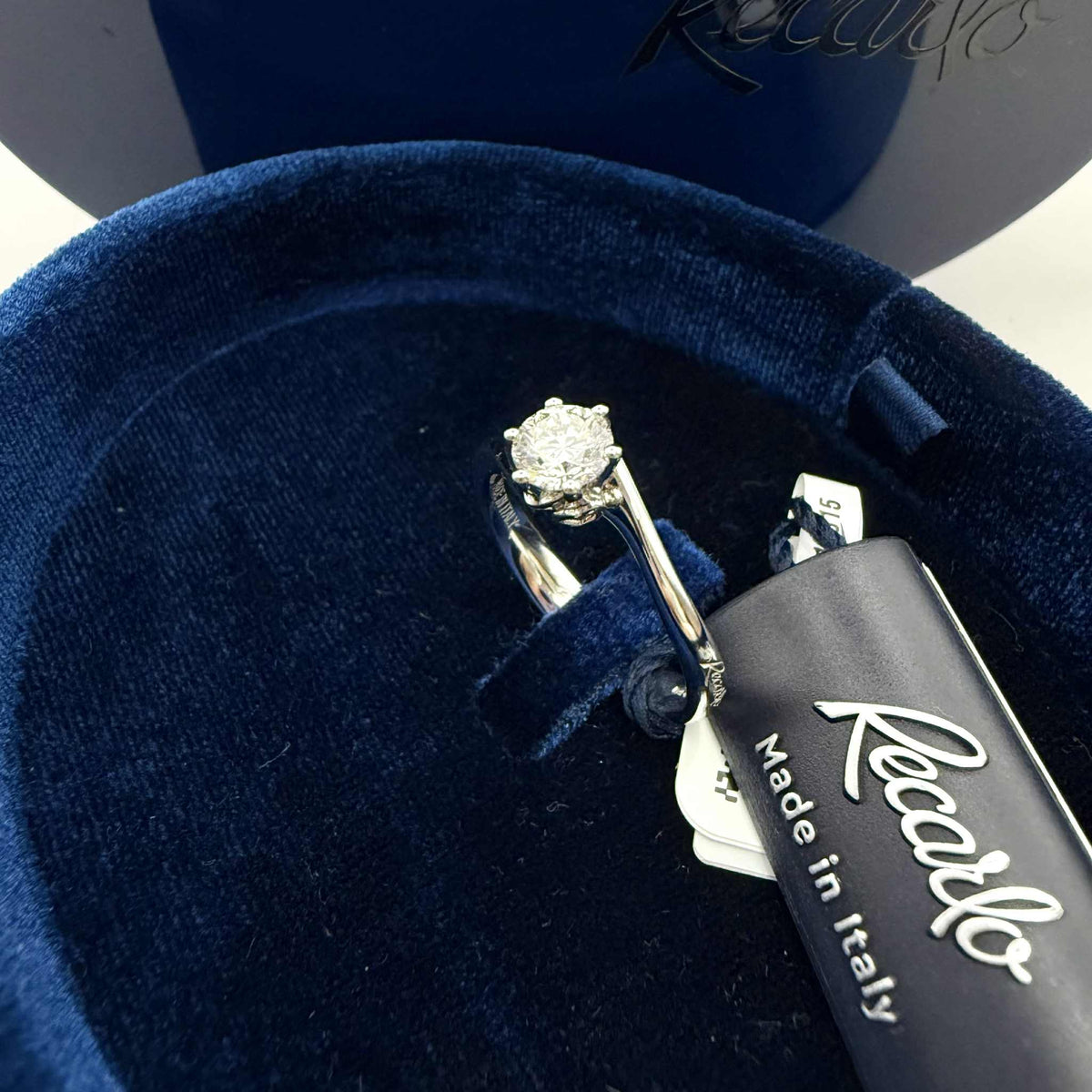 Anello Recarlo Solitario Anniversary Six con Diamanti Ct. 0.51