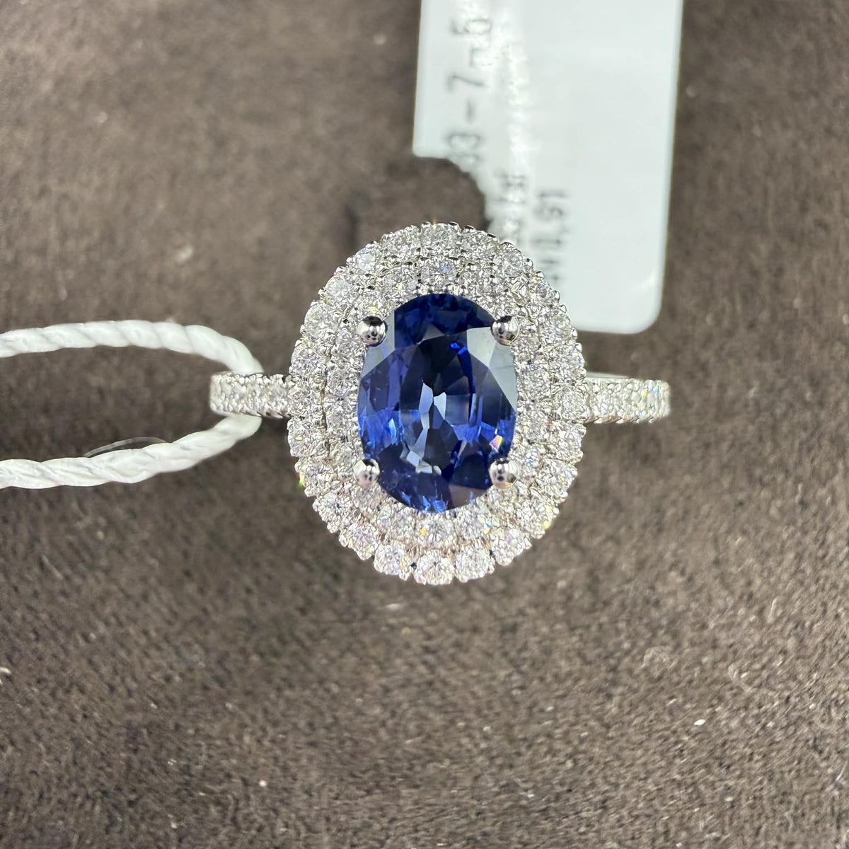 Anello Donna Crivelli con Diamanti e Zaffiro Ct. 0.91