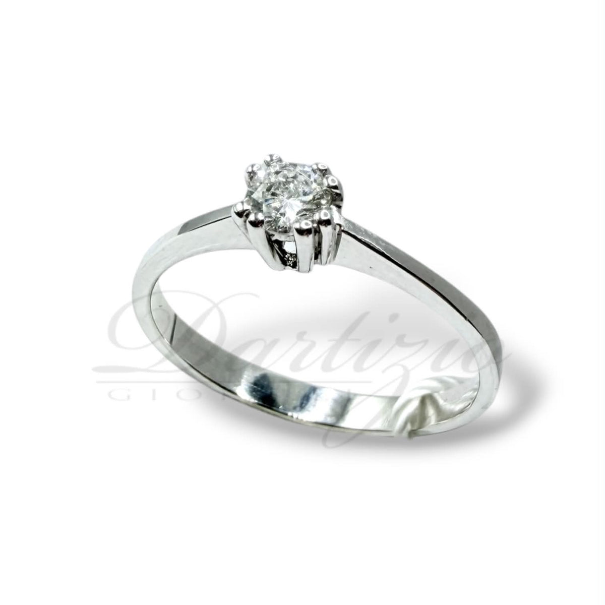 Anello Solitario in Oro 18KT 18KT e Diamante Ct. 0.20