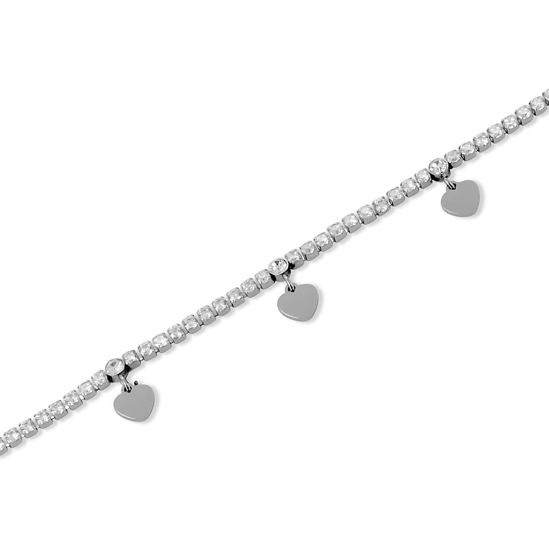 Bracciale Donna Tennis in Acciaio Boccadamo Scintille con Cuori