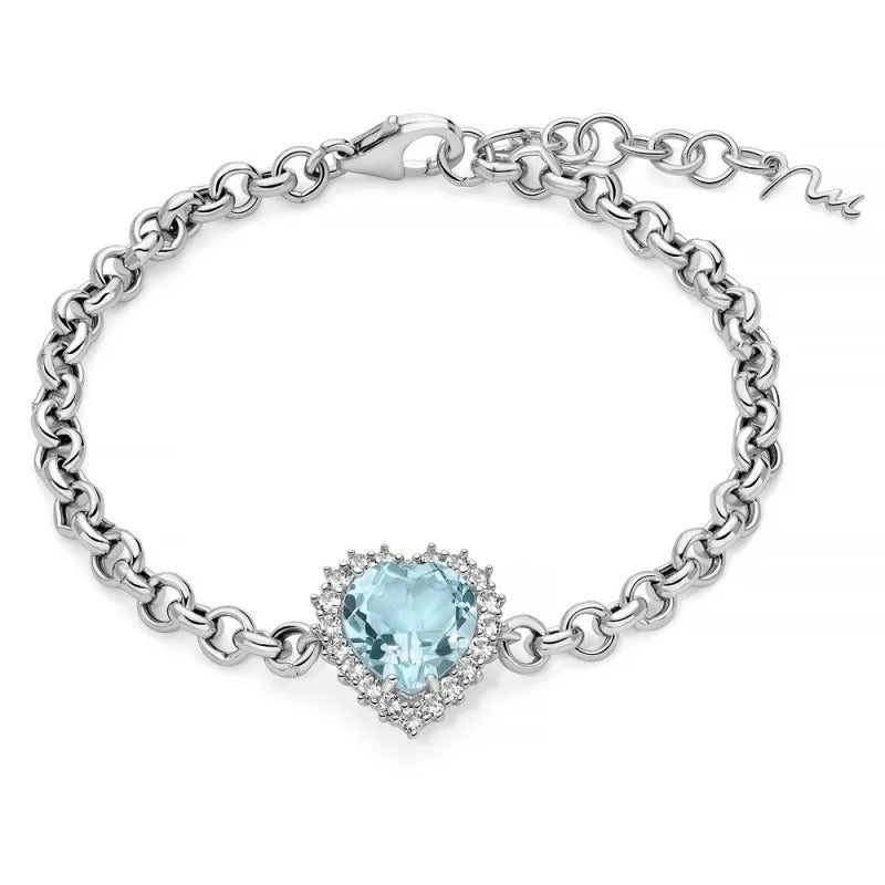 Bracciale a Cuore Miluna in Argento e Topazio - Gemma del Cielo