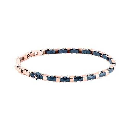 Bracciale Uomo Maserati Ceramic Blu e Acciaio Rosè