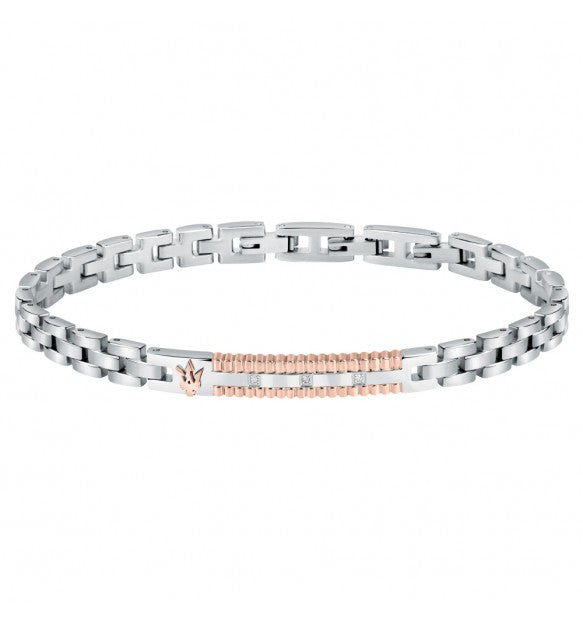 Bracciale Uomo Maserati in Acciaio e Diamanti