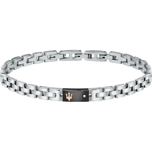 Bracciale Uomo Maserati in Acciaio e Diamanti