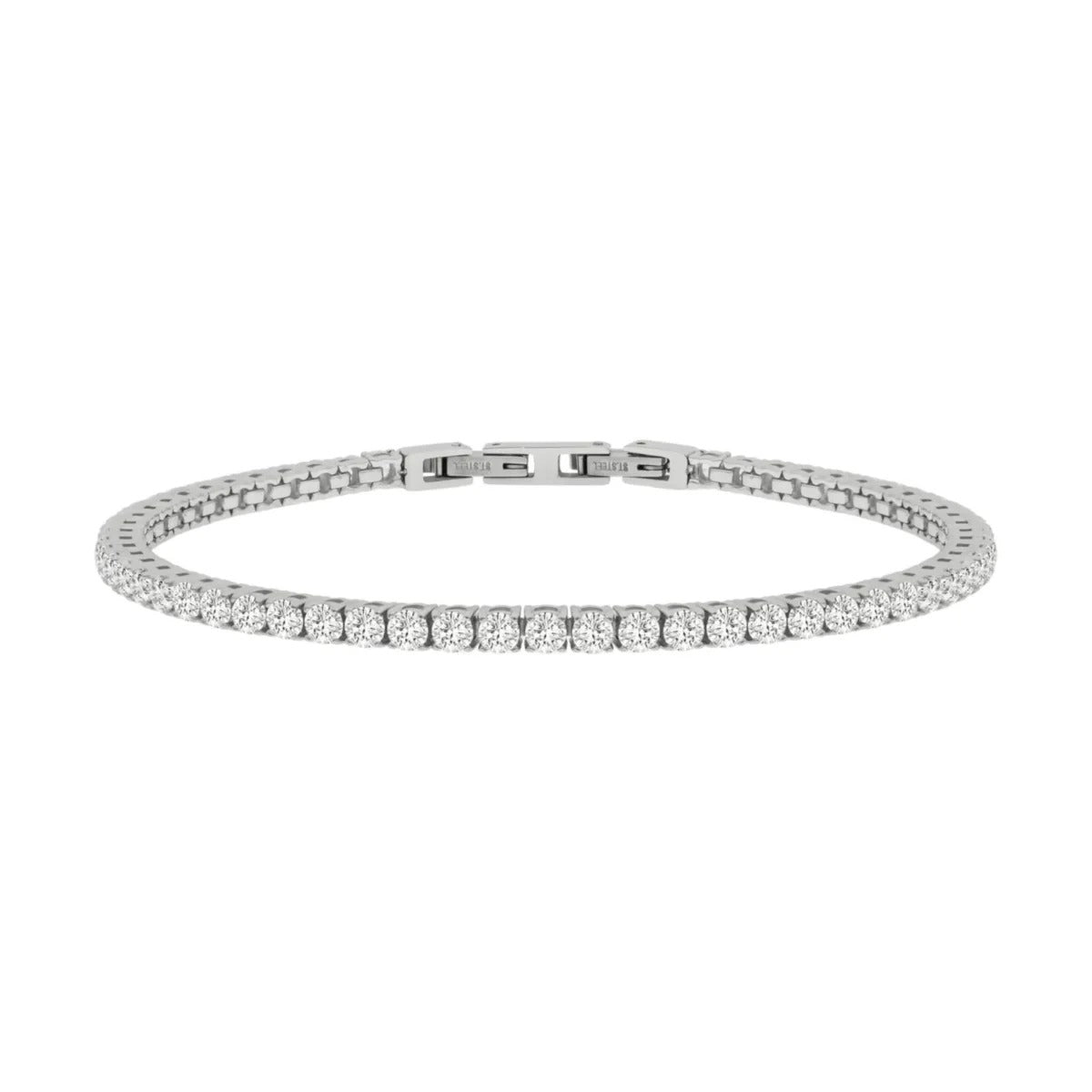 Bracciale Tennis Uomo Liu Jo in Acciaio e Zirconi Bianchi