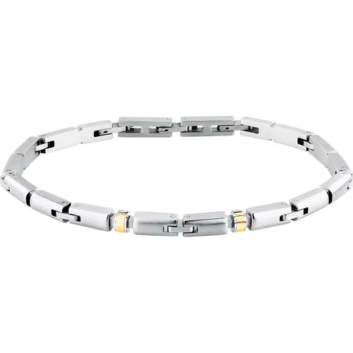 Bracciale Uomo Morellato in Acciaio Satinato e Oro 18KT