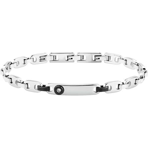 Bracciale Uomo Morellato Motown in Acciaio e Zircone Bianco