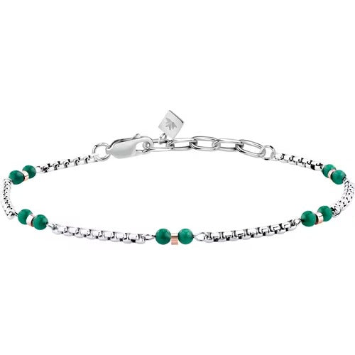 Bracciale Uomo Morellato Terra in Acciaio e Quarzo Verde