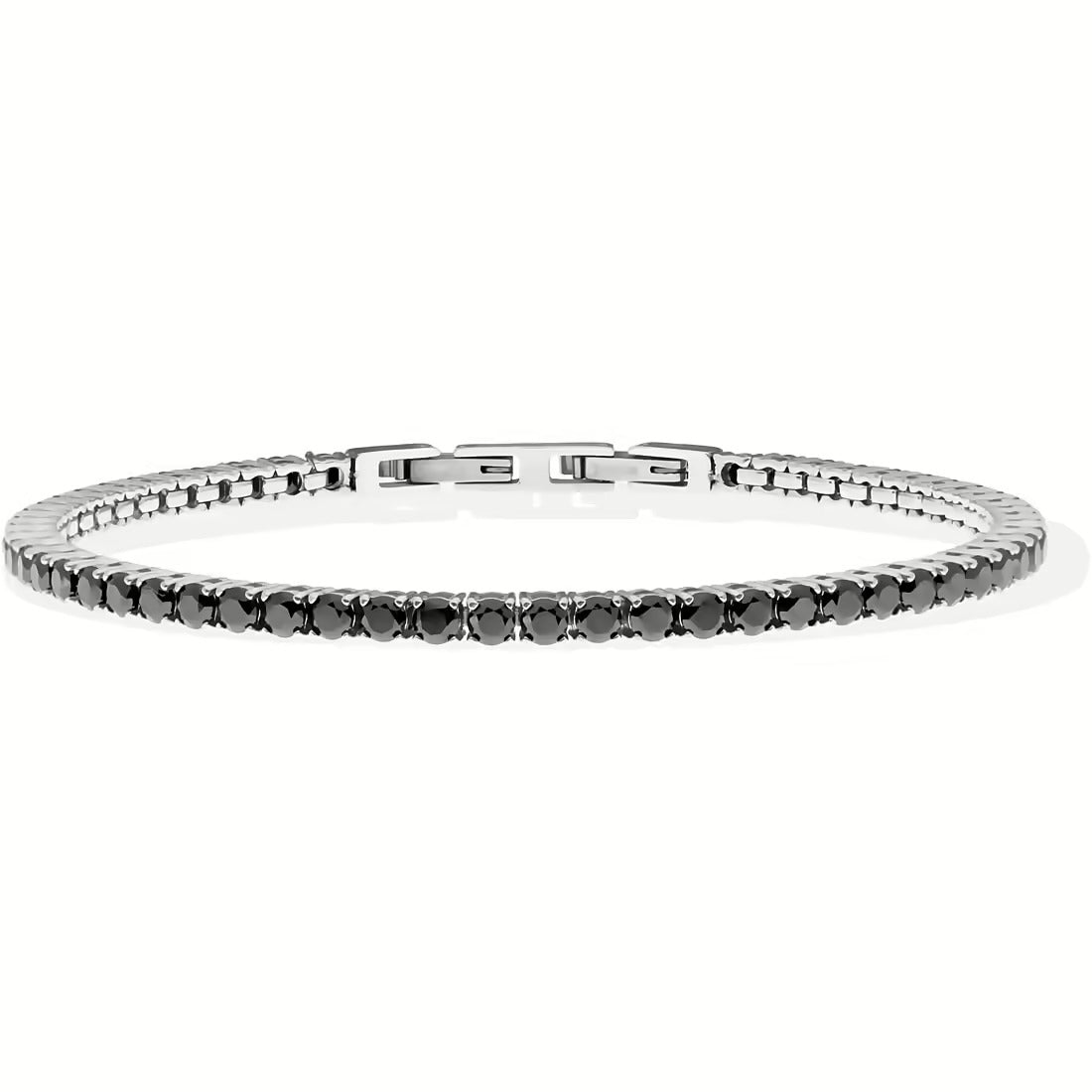 Bracciale Tennis Uomo Liu Jo in Acciaio e Zirconi Neri