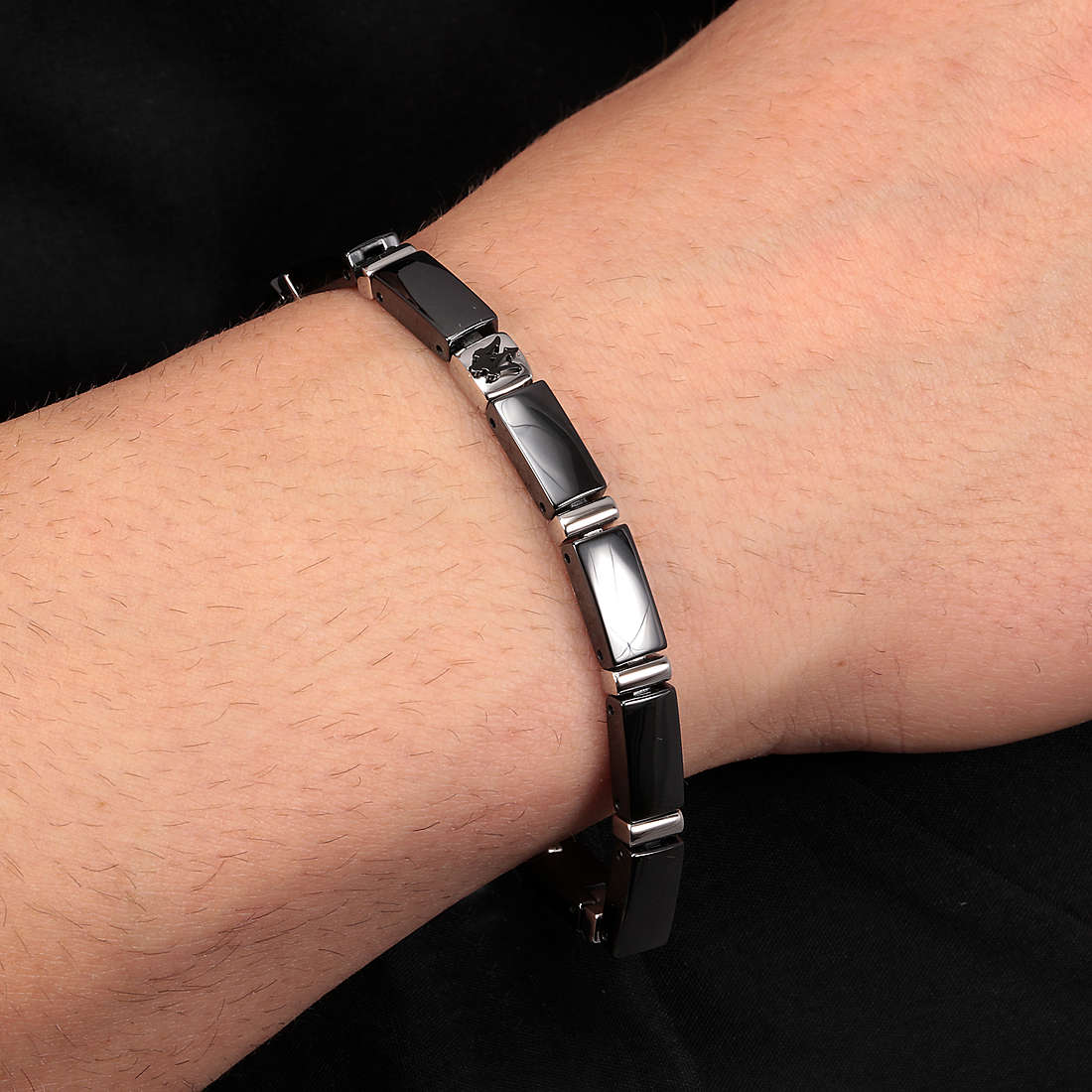 Bracciale Uomo Maserati in Acciaio e Ceramica Nera
