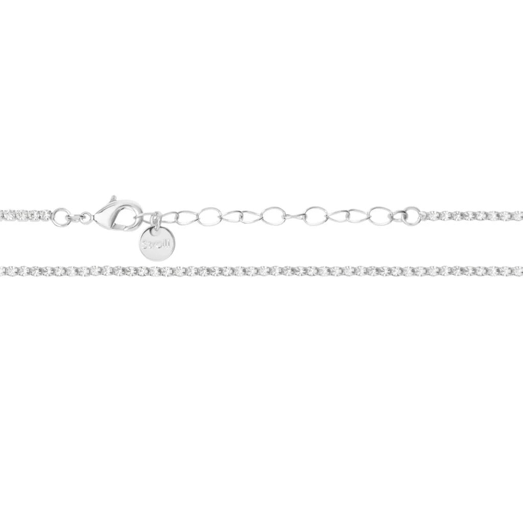 Collana Tennis Stroili in Metallo Rodiato e Cristalli