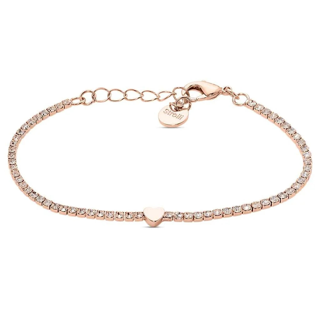 Bracciale Tennis Stroili in Metallo Rosè e Cristalli