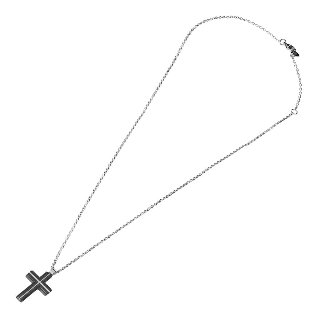 Collana Uomo Stroili con Croce in Acciaio Bicolore Man Code