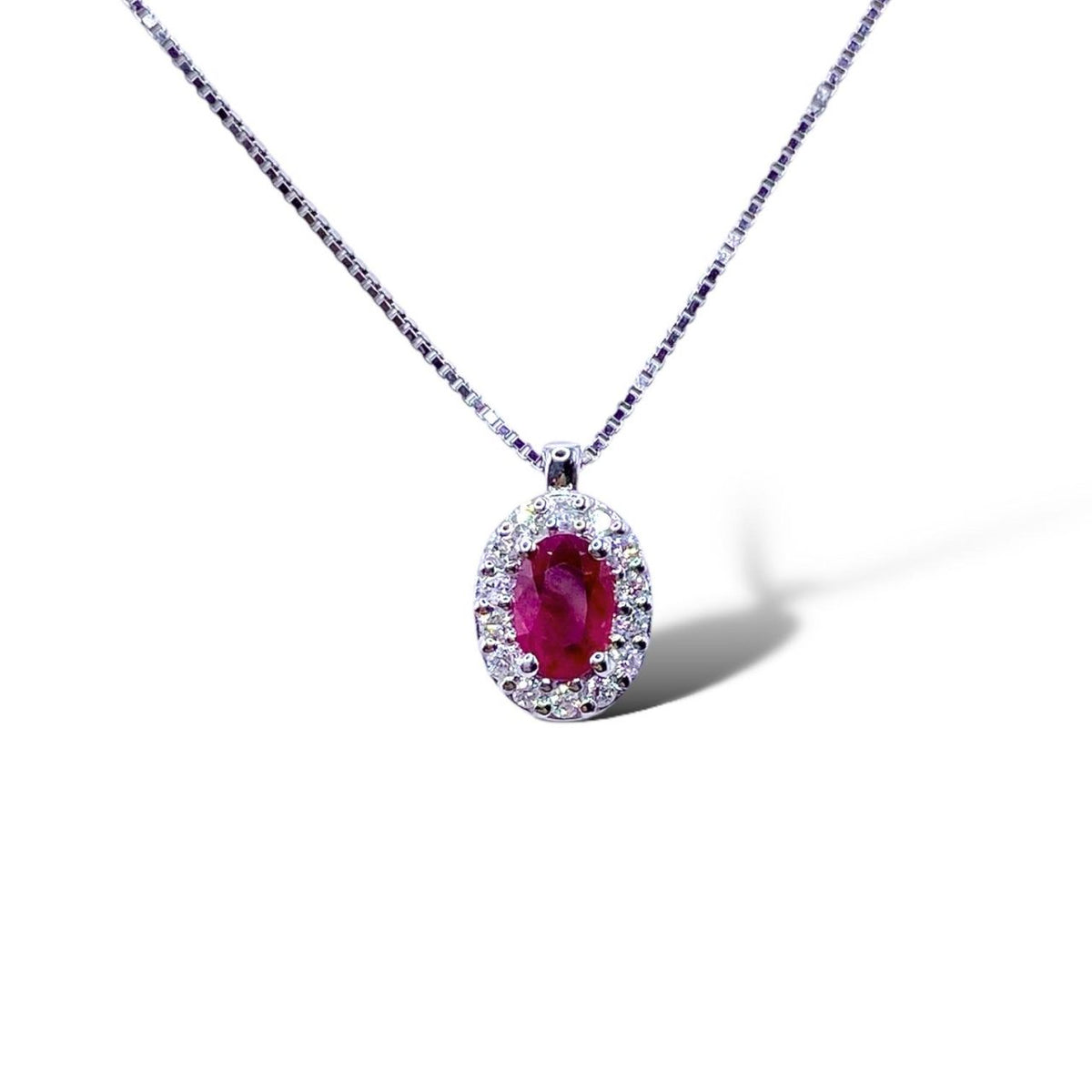 Collana Donna PG Gioielli con Rubino Ct. 0,57 e Diamanti