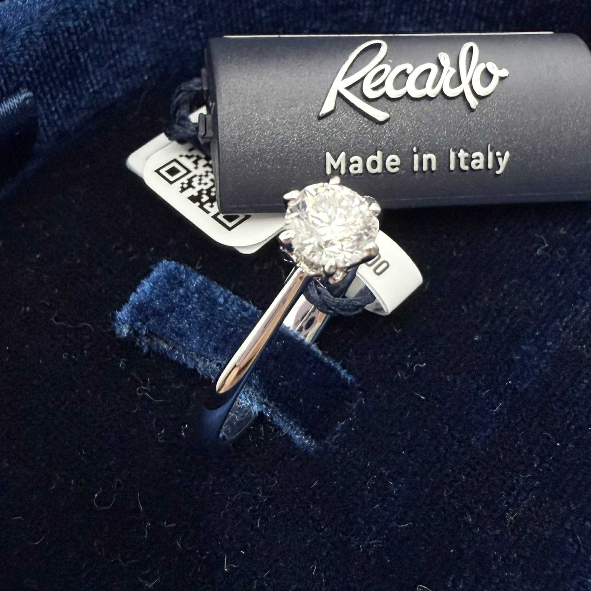 Anello Recarlo Solitario Anniversary Six con Diamanti Ct. 0.40