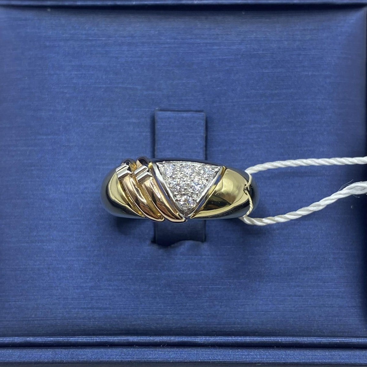 Anello a Fascia in Oro 18KT Bicolore con Diamanti