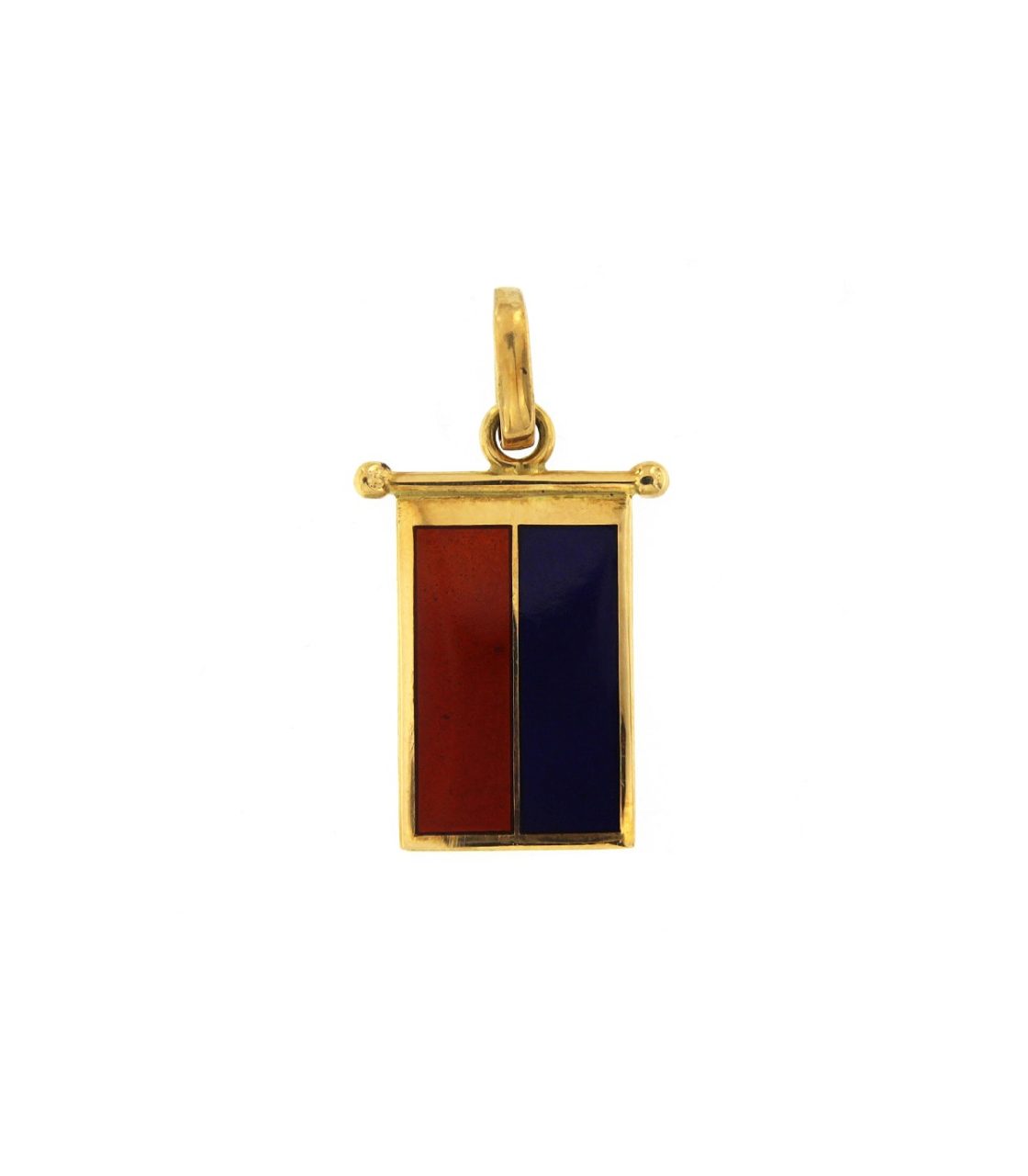 Ciondolo Bandiera Nautica Giovepluvio in Oro 18KT 18KT e Smalto