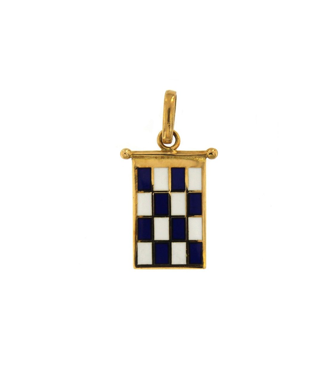 Ciondolo Bandiera Nautica Giovepluvio in Oro 18KT 18KT e Smalto