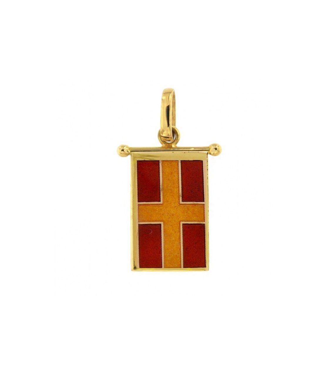 Ciondolo Bandiera Nautica Giovepluvio in Oro 18KT 18KT e Smalto