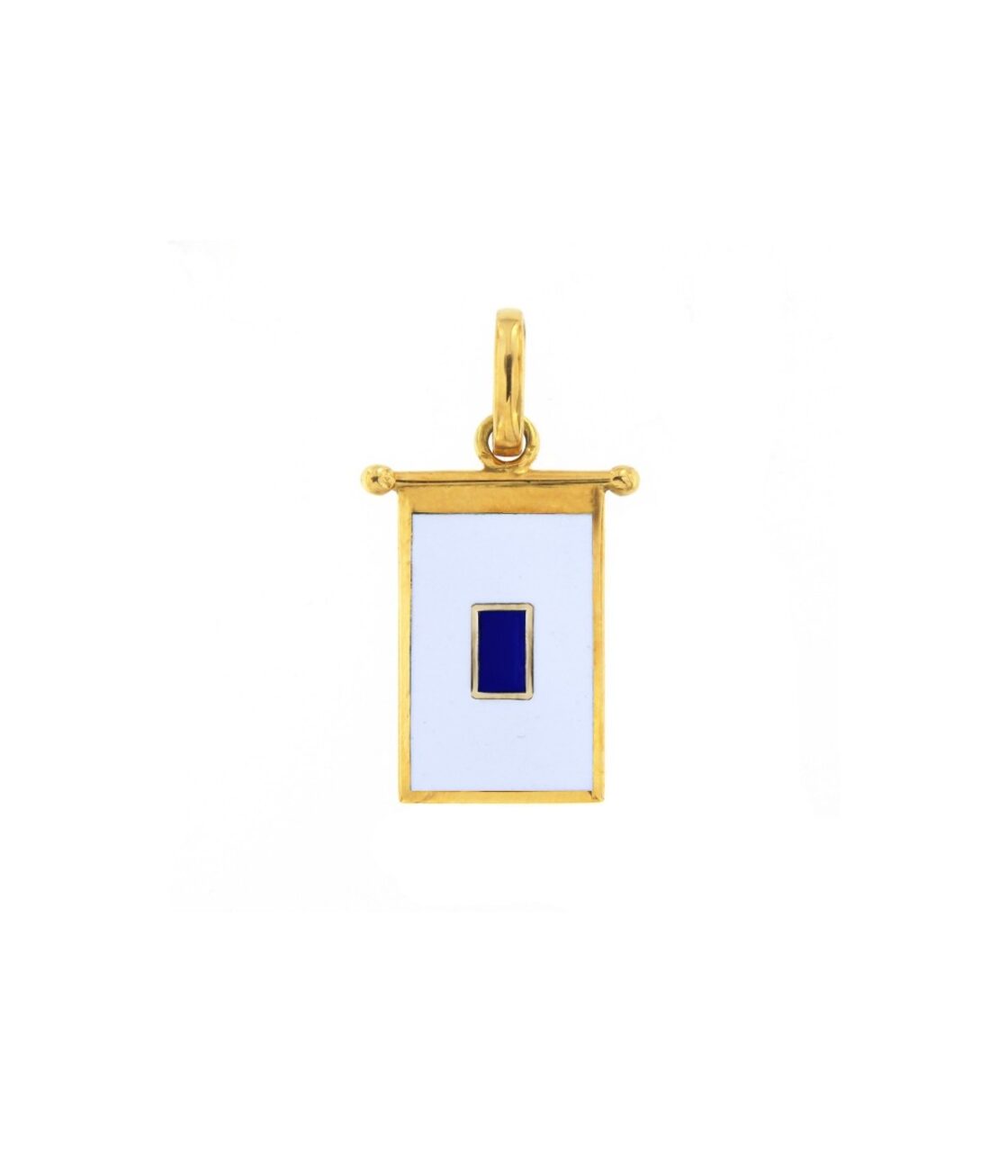 Ciondolo Bandiera Nautica Giovepluvio in Oro 18KT 18KT e Smalto