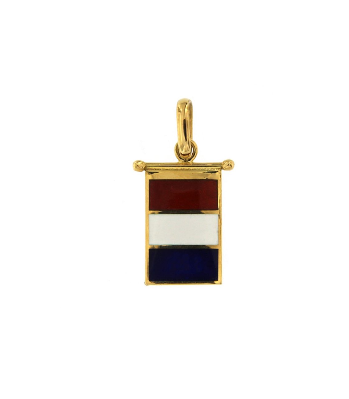 Ciondolo Bandiera Nautica Giovepluvio in Oro 18KT 18KT e Smalto