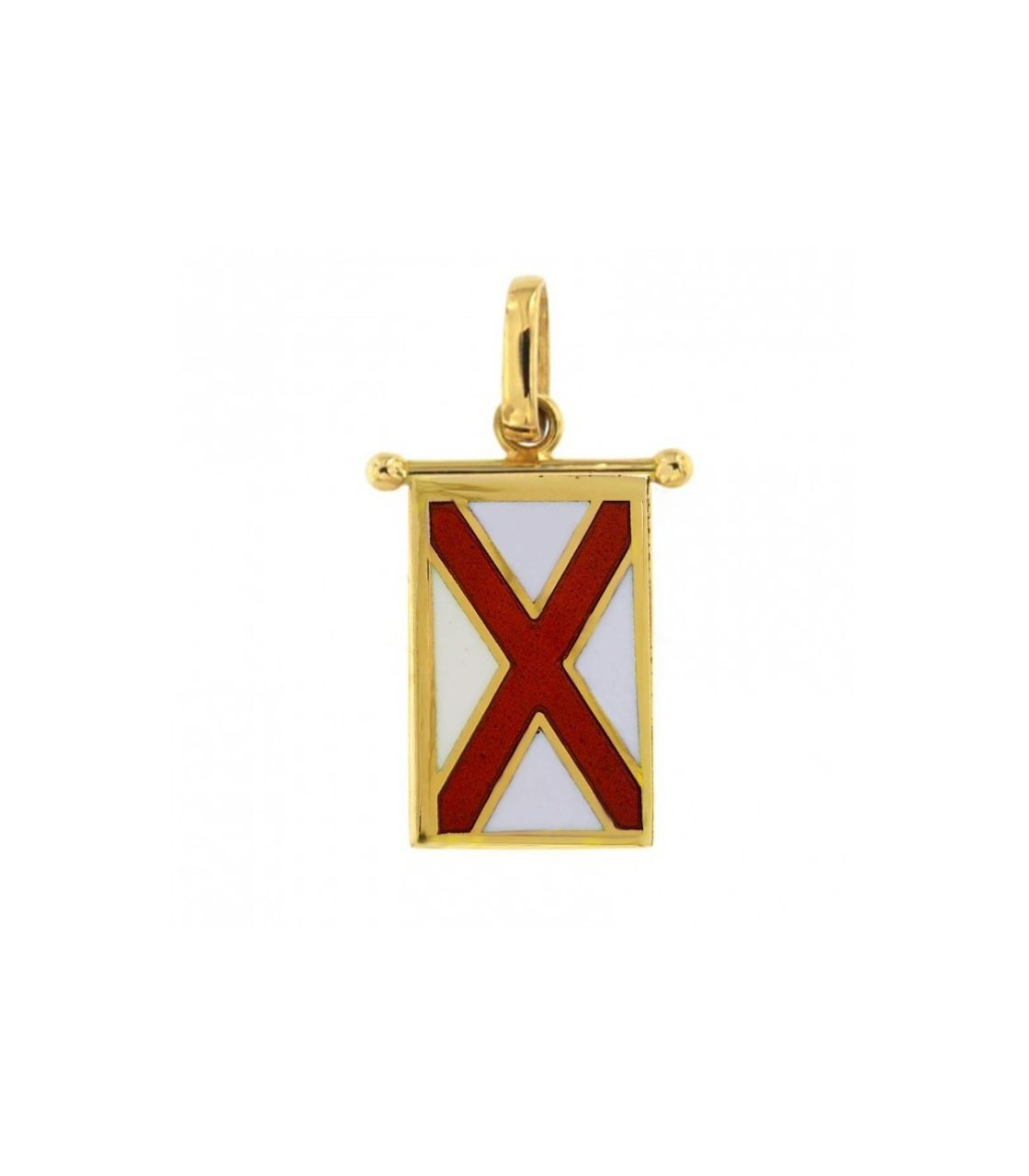 Ciondolo Bandiera Nautica Giovepluvio in Oro 18KT 18KT e Smalto