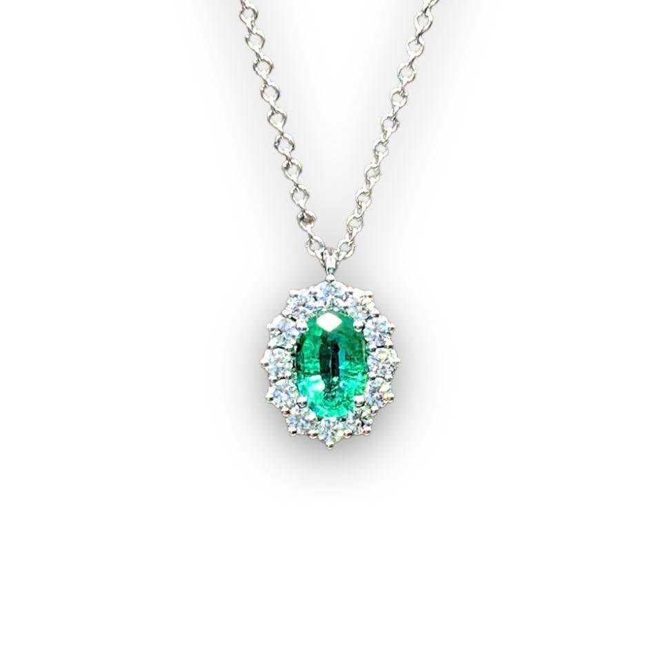 Collana Donna Recarlo con Diamanti e Smeraldo Ct. 0,36