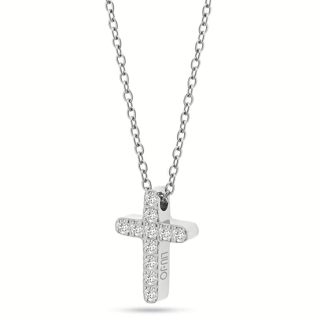 Collana con Croce Liu-Jo Essential in Acciaio e Cristalli