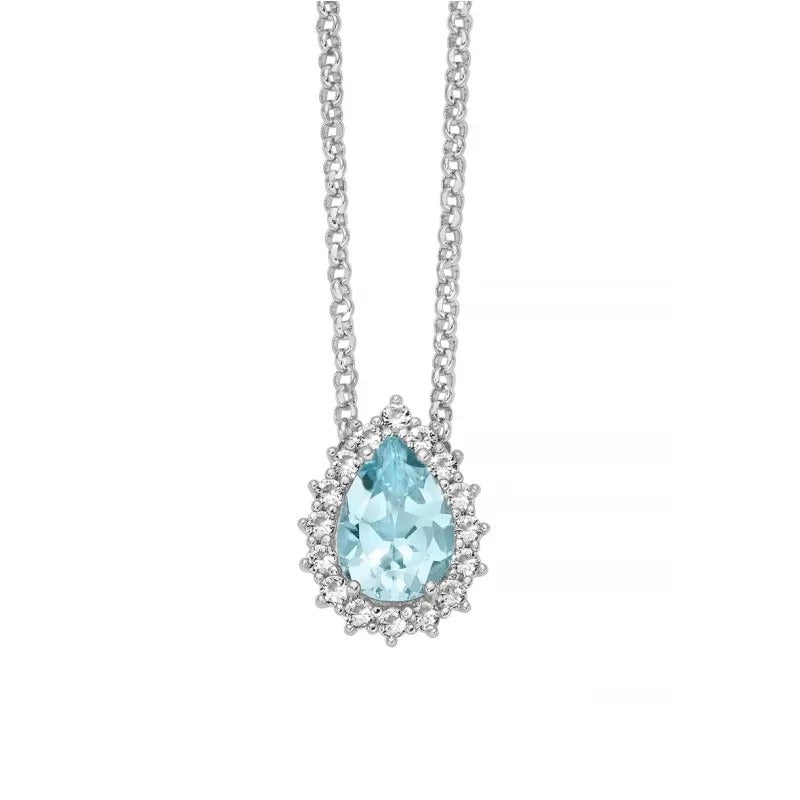 Collana a Goccia Miluna in Argento e Topazio - Gemma del Cielo