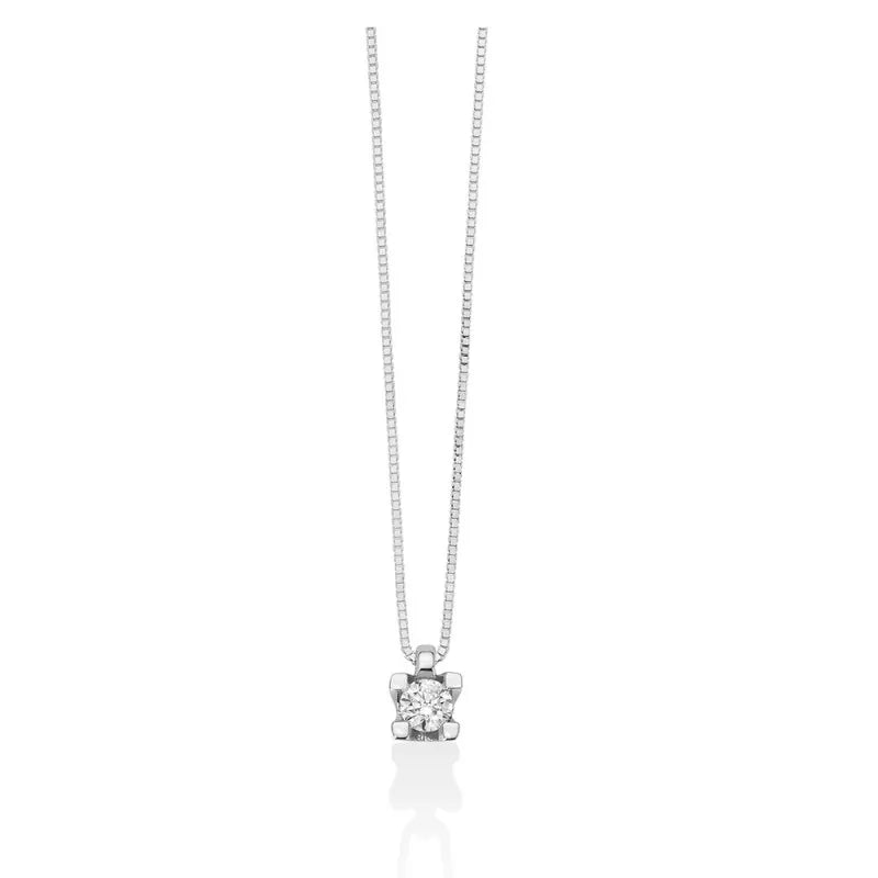 Collana Punto Luce Miluna in Oro 18KT 18KT con Diamante Ct. 0,10