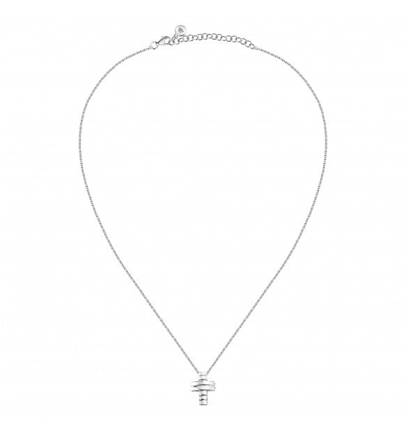 Collana Uomo Morellato con Croce in Argento e Diamante