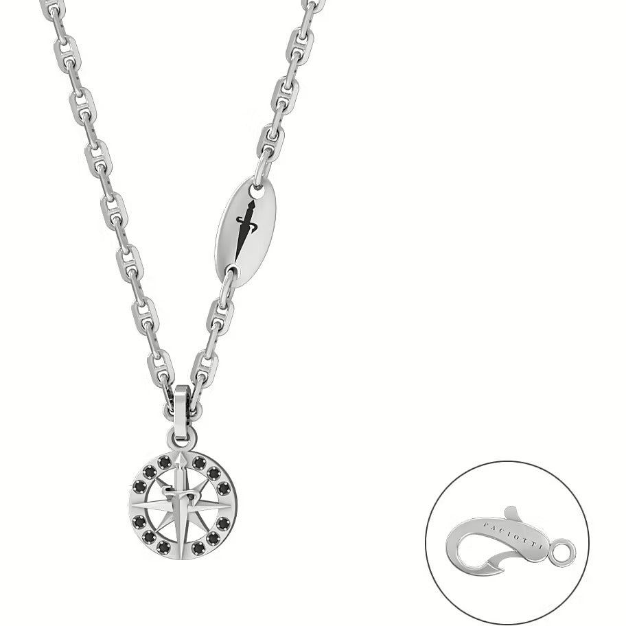 Collana Uomo Cesare Paciotti in Argento con Spinelli Neri