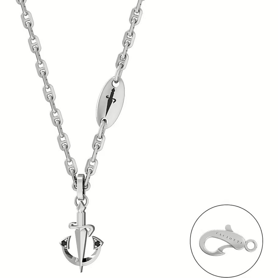 Collana Uomo Cesare Paciotti in Argento con Spinelli Neri