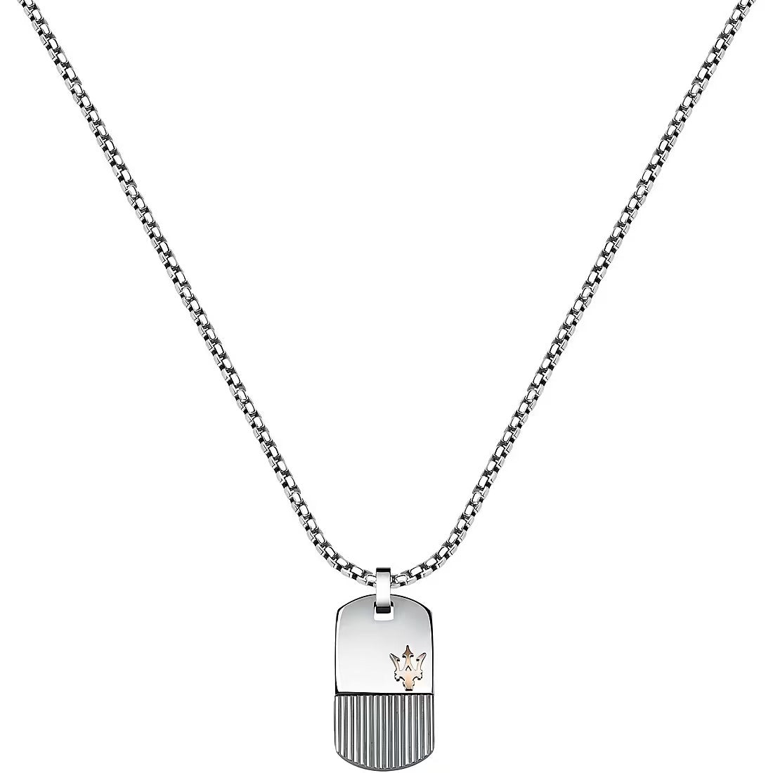Collana Uomo Maserati in Acciaio con Piastra