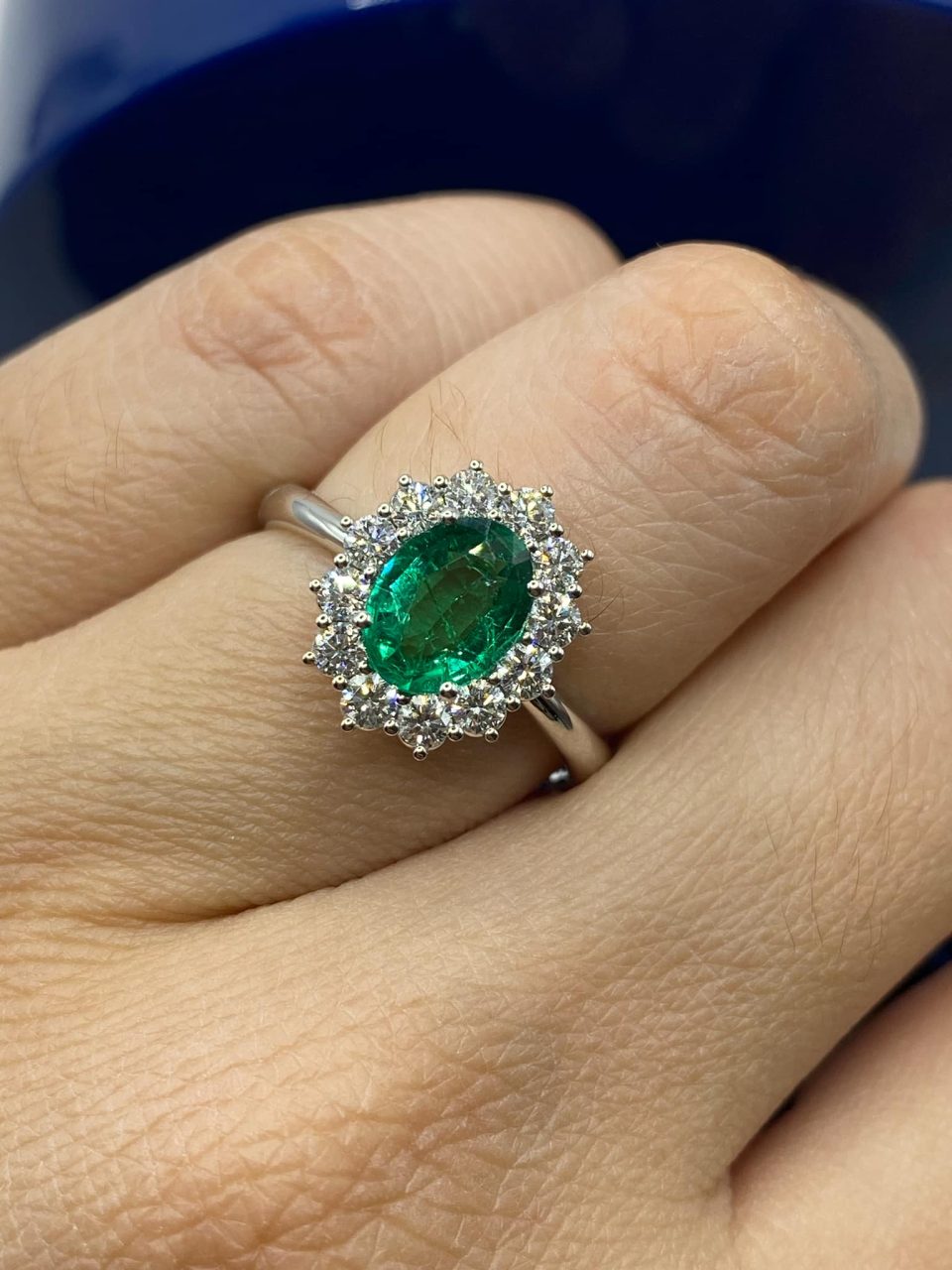 Anello Recarlo con Diamanti e Smeraldo Ct 1,10